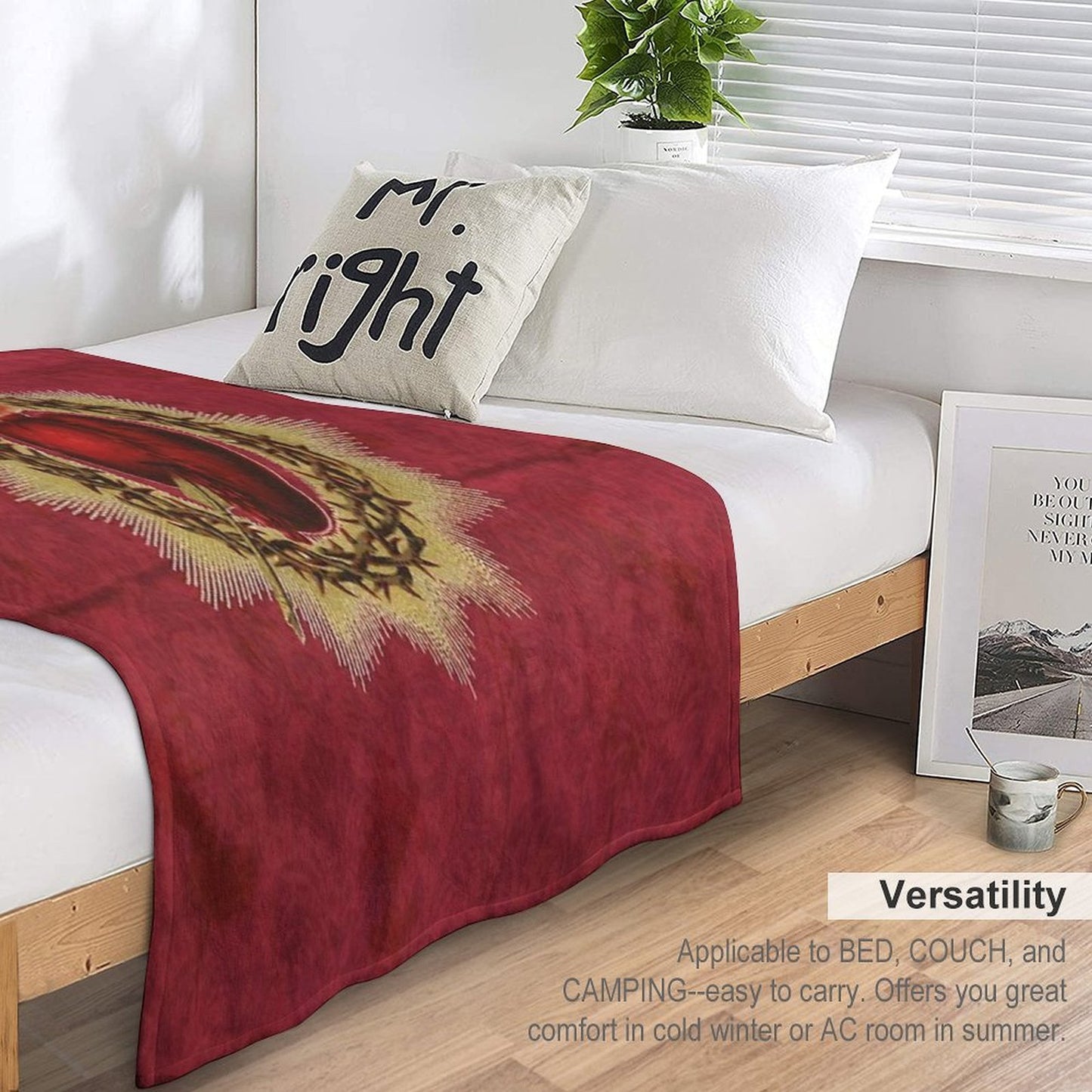 Stop, Sacred Heart Throw Blanket