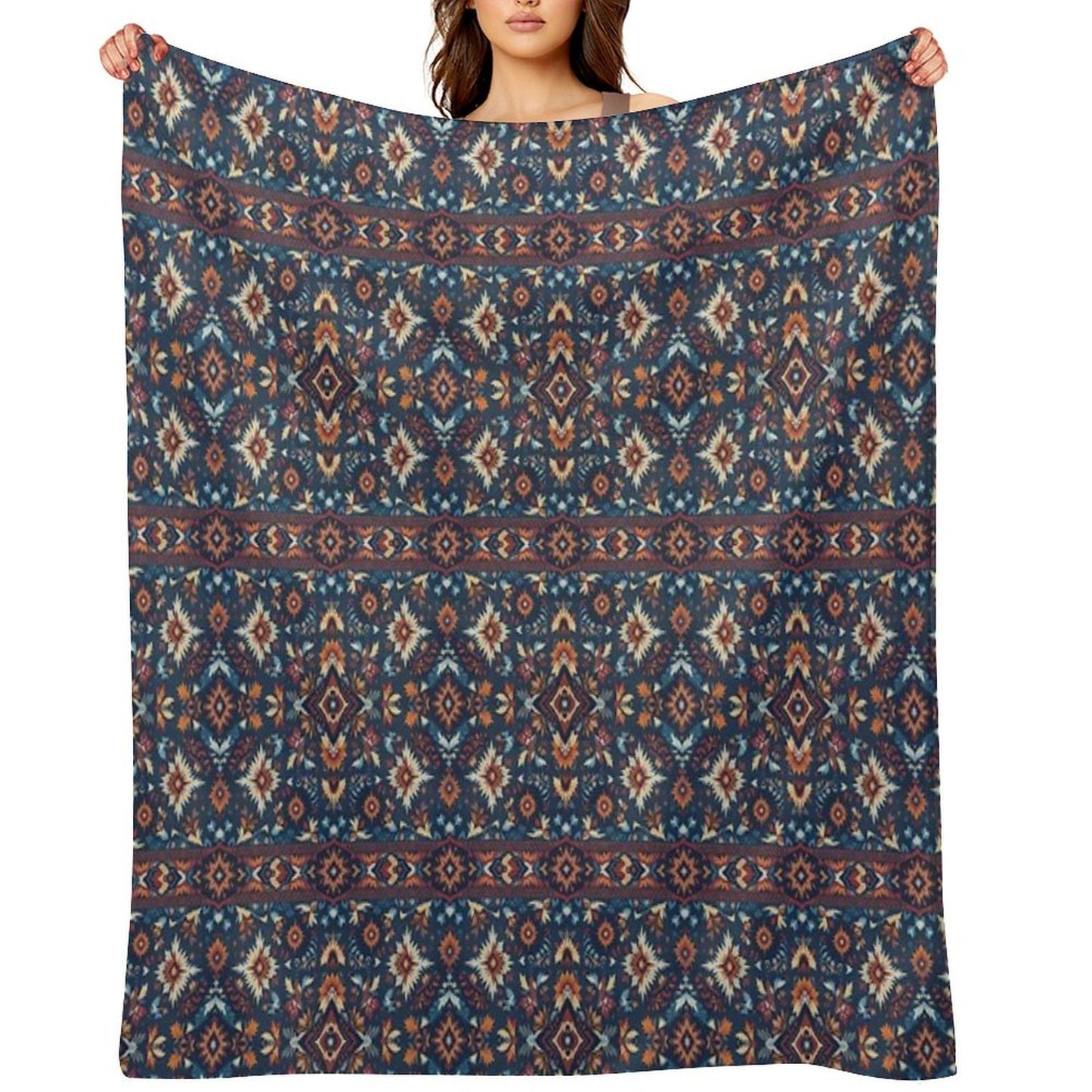 American Indian Fabric Throw Blanket