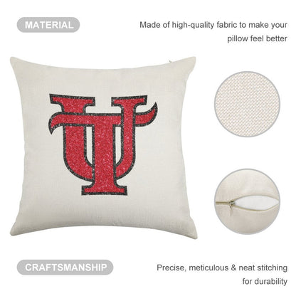 Utampa Glitter Logo Linen Throw Pillow Cover