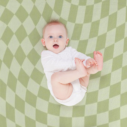 Trippy Swirl  Green Throw Blanket