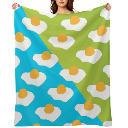 Eggsellent (blue + Green) Throw Blanket