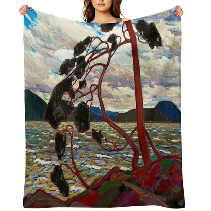 WEST WIND  Vintage 1919 Tom Thomson Algonquin Park Art Print Throw Blanket