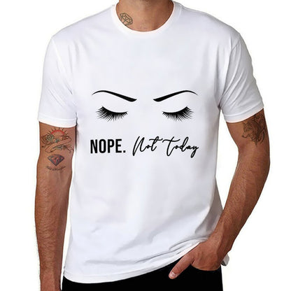 Nope Not Today for Women  Cute Woman Girl Funny  Rolled Sleeves T-Shirt