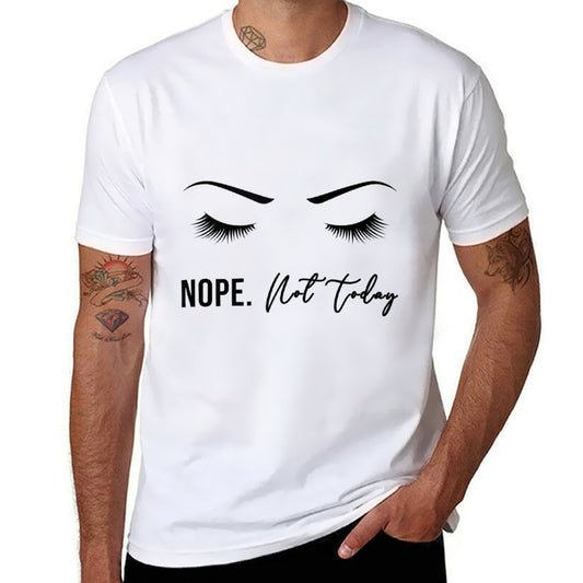 Nope Not Today for Women  Cute Woman Girl Funny  Rolled Sleeves T-Shirt