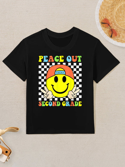 Peace Out 2nd Grade Boys Kid Graduation Last Day Of School Kids T-Shirt