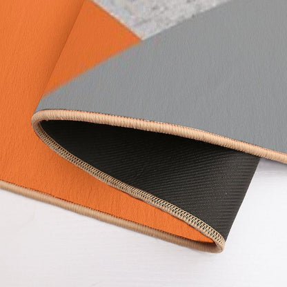 Grey Orange And Concrete Color Block Bath Mat