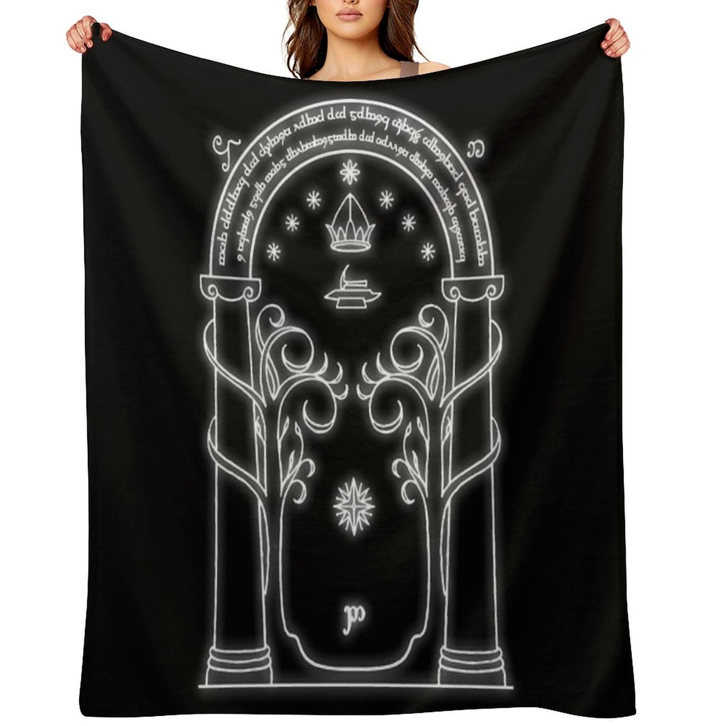 Mines of Moria Door Throw Blanket