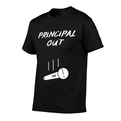 Retired Principal Out Retirement Mic Drop End Of Year Funny T-Shirt