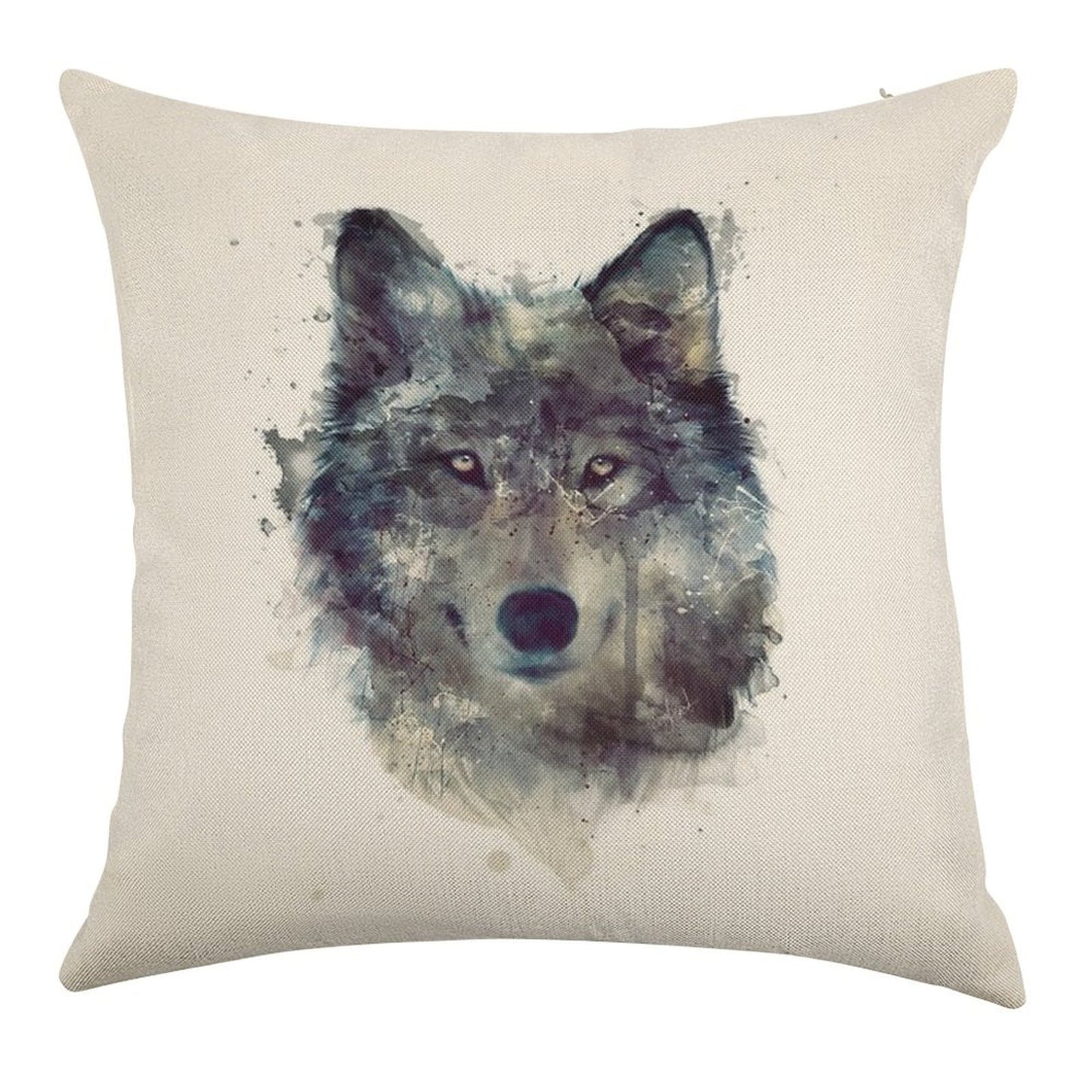 Wolf  Persevere Linen Throw Pillow Cover