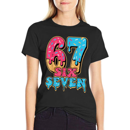 Baseball Drip Number 67 Player Or 67th Birthday  Easy-care T-Shirt