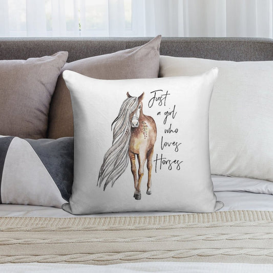 Just A Girl Who Loves Horses - Horse Lover Design Soft Style Accent Throw Pillow