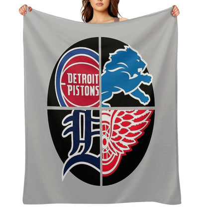 Detroit Sports Quad Throw Blanket