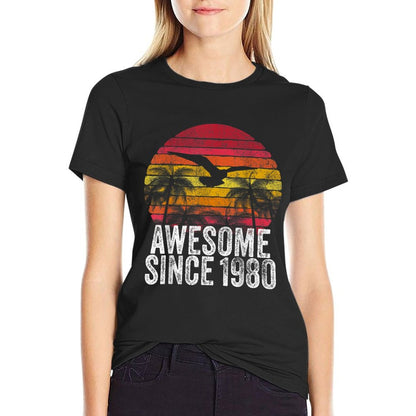 Awesome Since 1980 40th Birthday Gift Vintage Men Women  Vintage-inspired T-Shirt