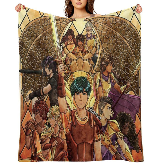 Percy Jackson Stained Glass Throw Blanket