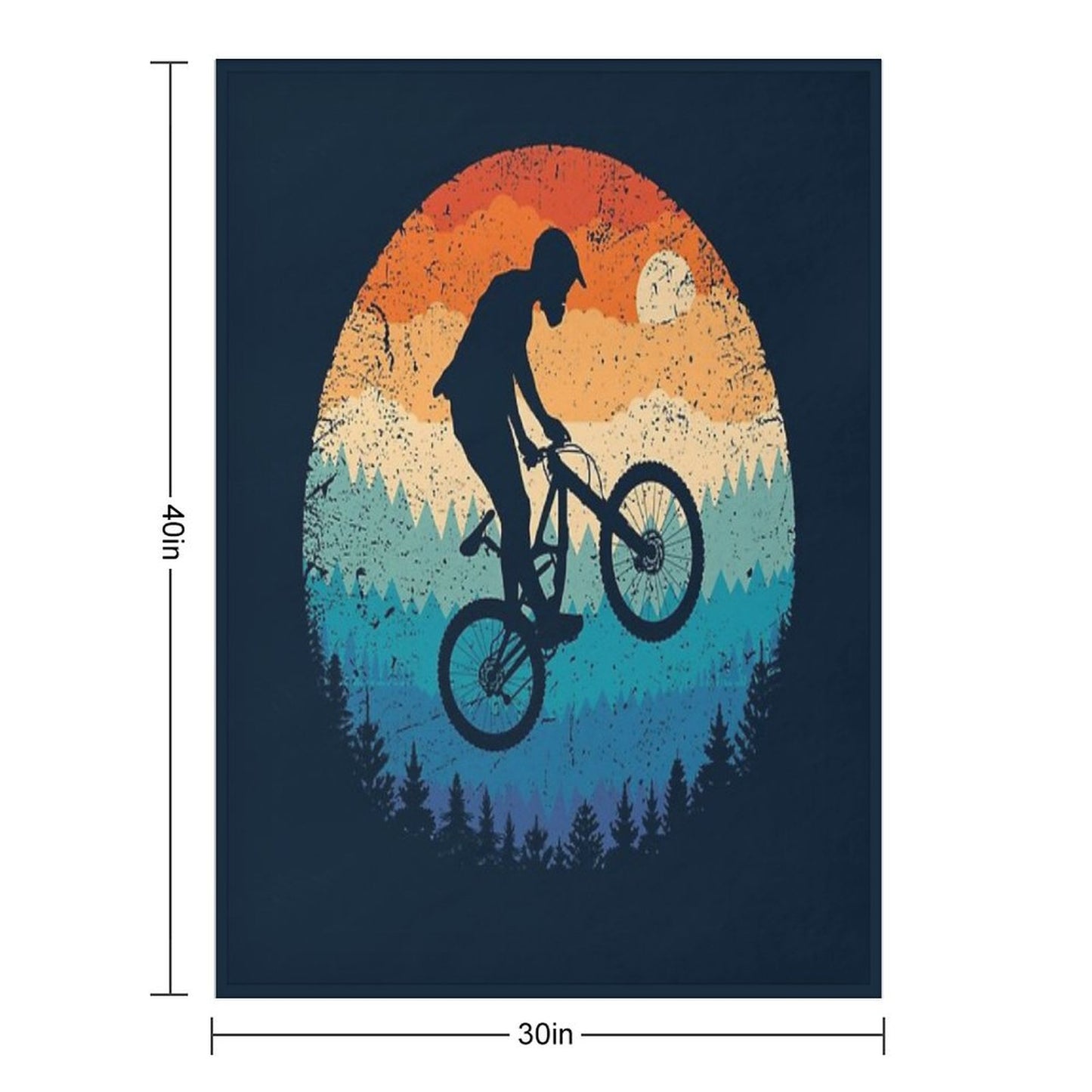 Mountain Biking Retro Throw Blanket