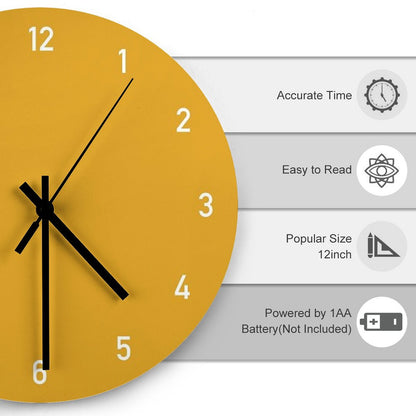 Clock Numbers Mustard Wall Clock