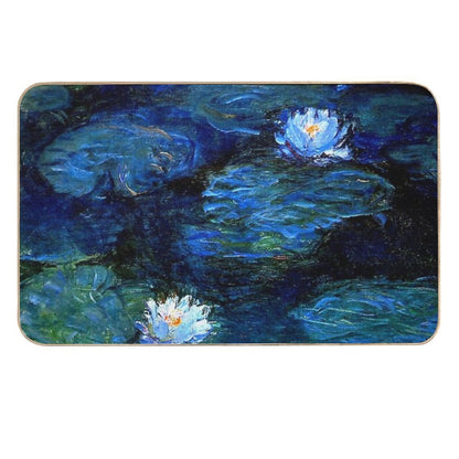 Water Lilies Monet Deep Blue  Repositionable Bath Mat