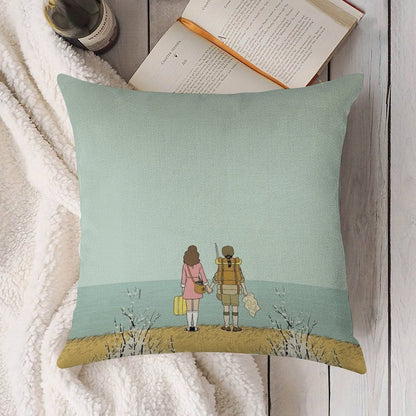 Wes Anderson Movie Linen Throw Pillow Cover