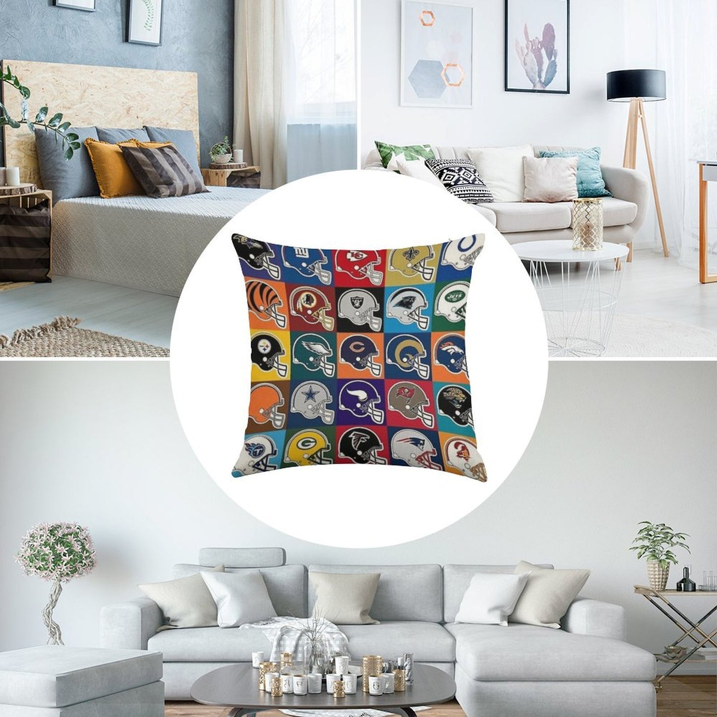 NFL USA Linen Throw Pillow Cover