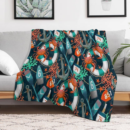 Nautical Junkyard Throw Blanket