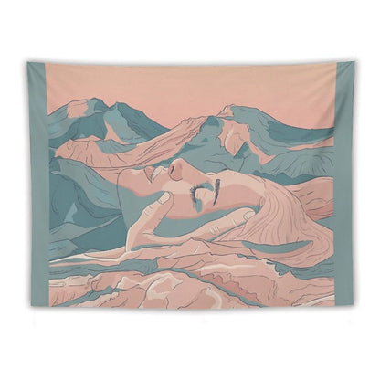 I Saw Her Face In The Mountains Tapestry