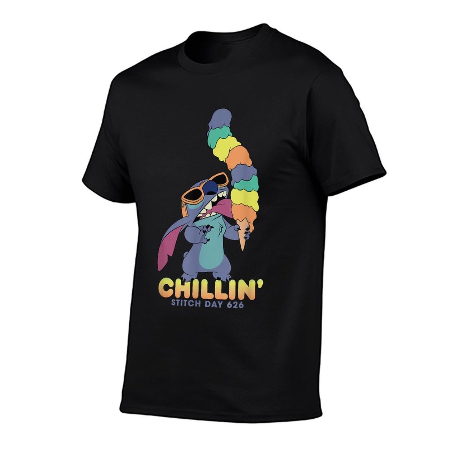 Disney Lilo And Stitch Ice Cream Chillin  Polyester Blend T-Shirt