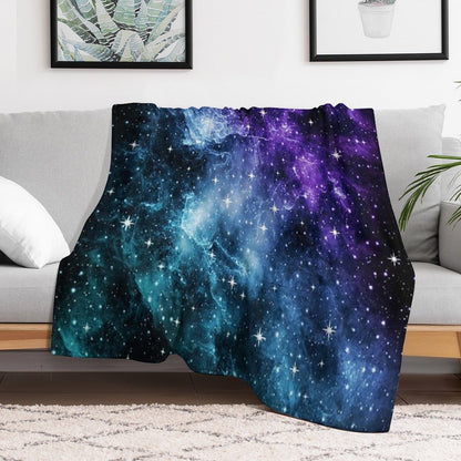 Purple Teal Galaxy Nebula Dream #1 #decor #art Throw Blanket