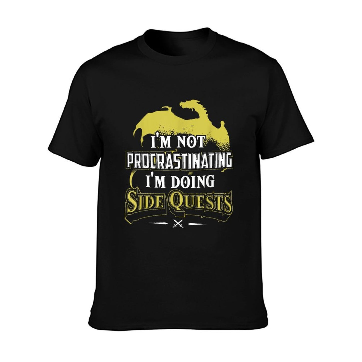 RPG Gamer I&#39;m Doing Side Quests - Casual Crew Neck,, Adult Polyester (Black) T-Shirt