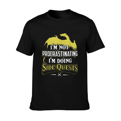 RPG Gamer I&#39;m Doing Side Quests - Casual Crew Neck,, Adult Polyester (Black) T-Shirt