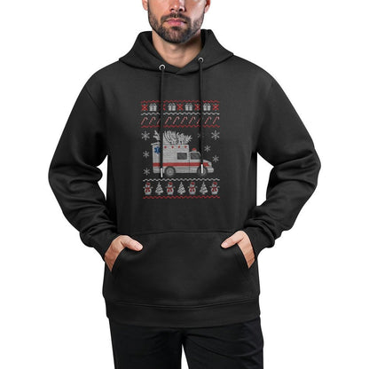 Funny Ambulance EMT Paramedic Christmas, Unisex-Adults, Black,, Small Casual Wear Hoodie