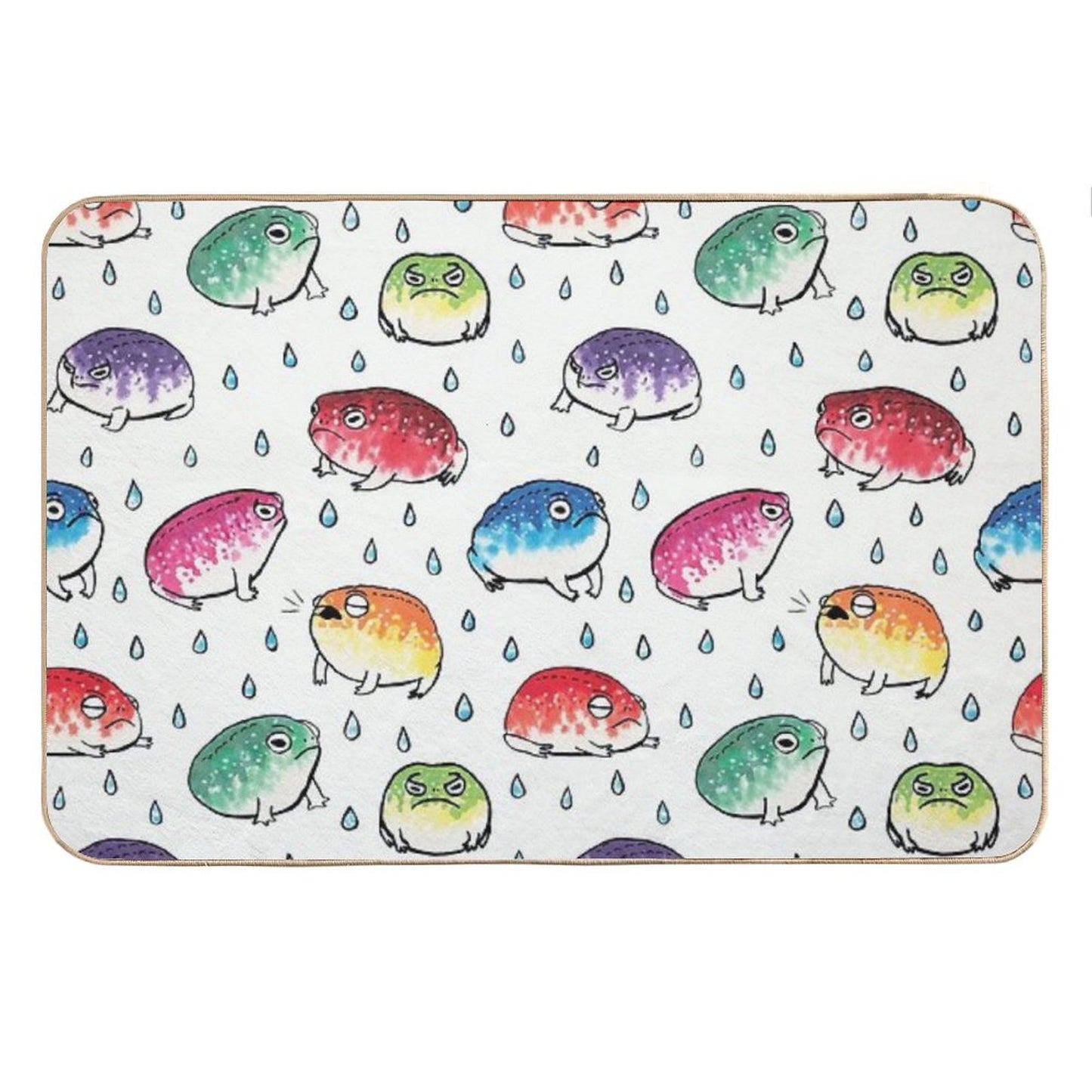 Round Rain Frogs Bath Mat