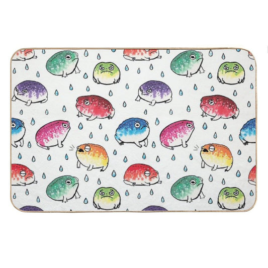 Round Rain Frogs Bath Mat