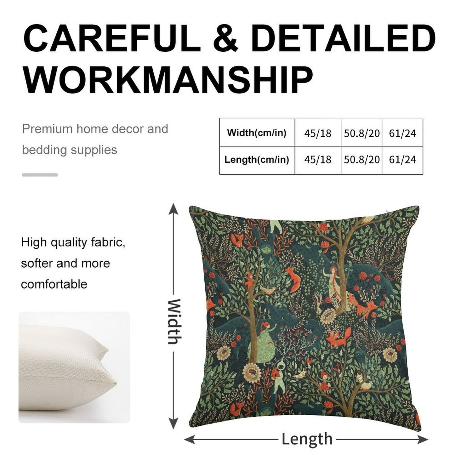 Whimsical Wonderland Linen Throw Pillow Cover