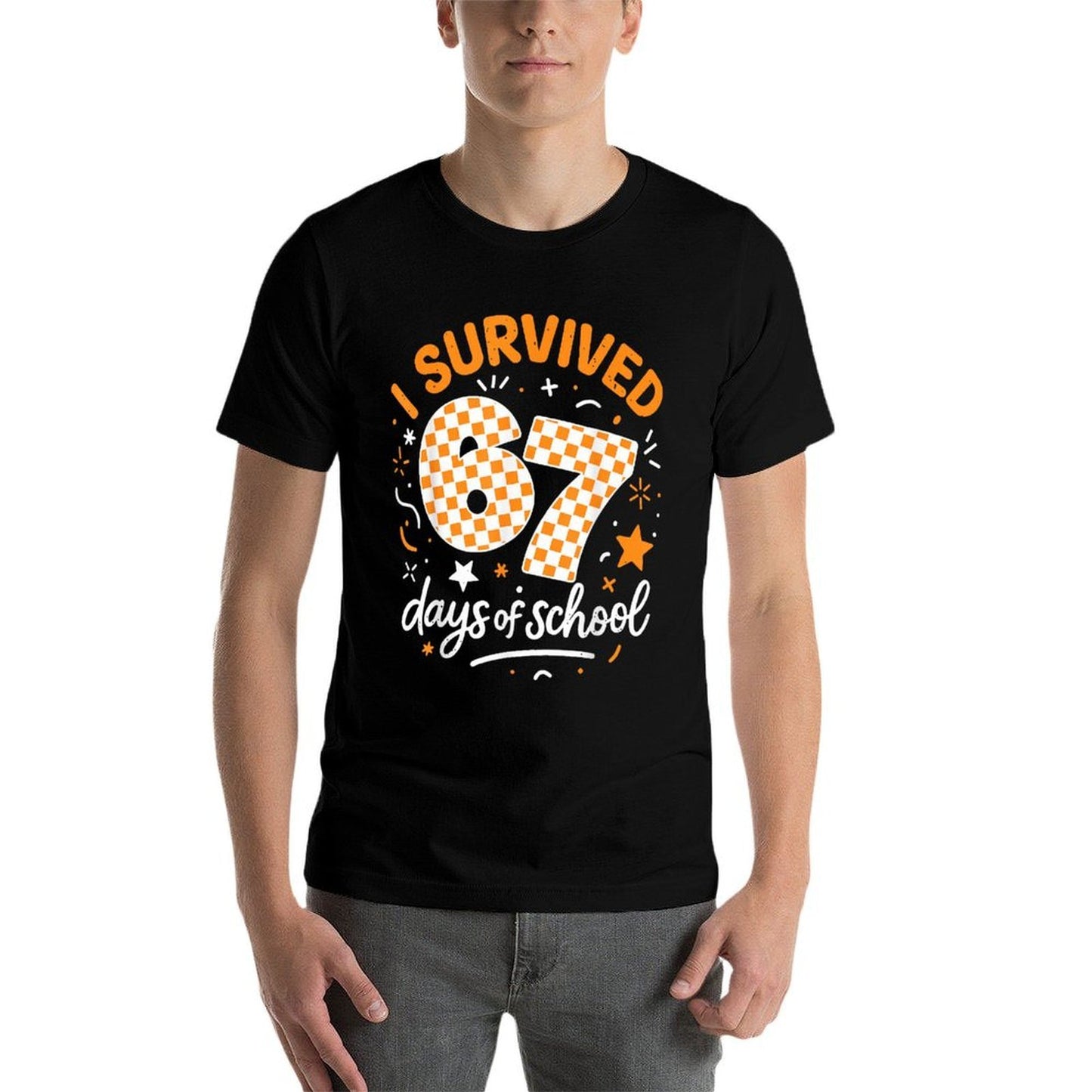 I Survived 67 Days of School Funny Six Seven 6 7 Meme Z Gen  Easy-care T-Shirt