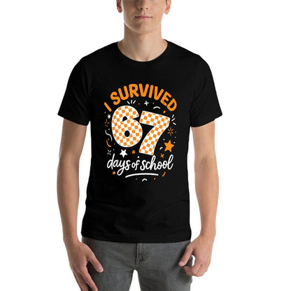 I Survived 67 Days of School Funny Six Seven 6 7 Meme Z Gen  Easy-care T-Shirt