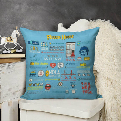 Fuller House Quotes Linen Throw Pillow Cover
