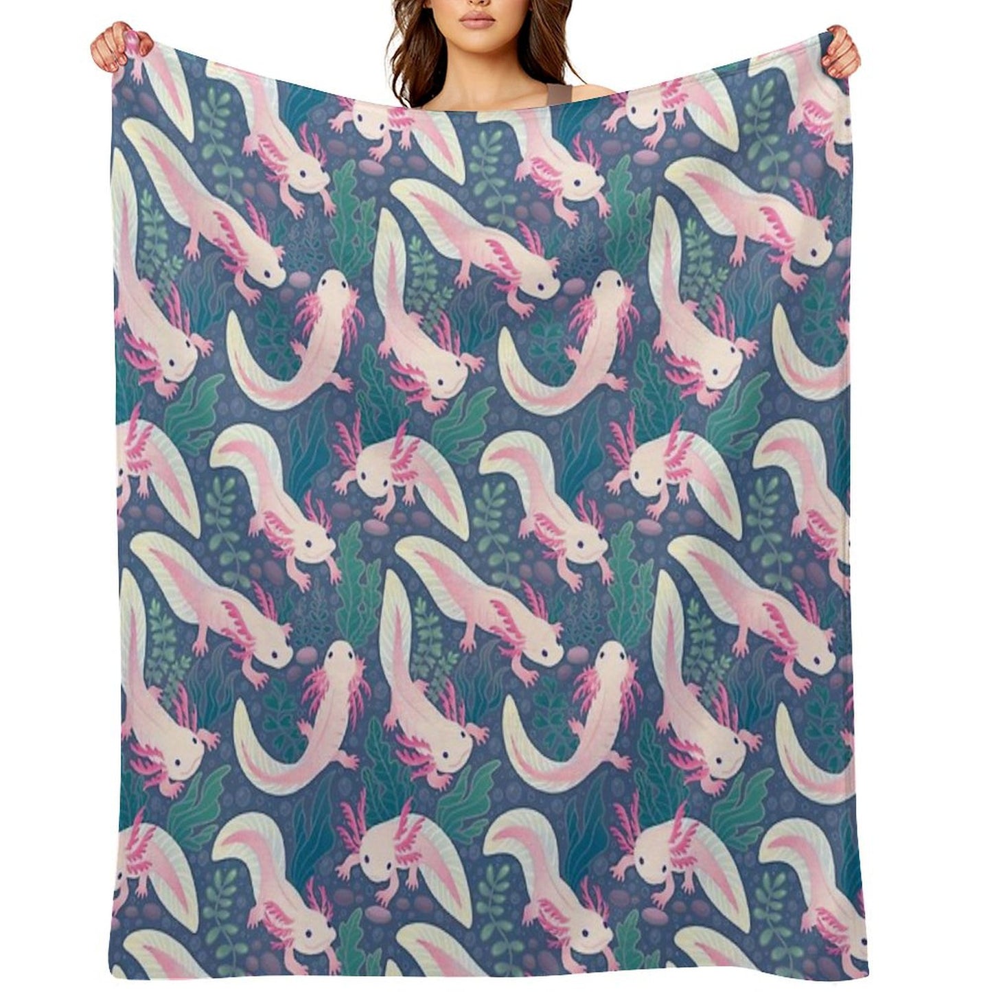 Axolotls Throw Blanket