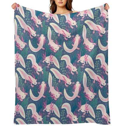 Axolotls Throw Blanket