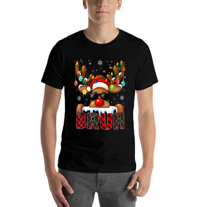 Bruh Cool Rudolph Red Nose Tree Light Christmas Xmas Boy Men  Tagless Design T-Shirt