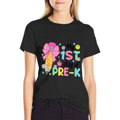My 1st Day of Pre-K PreK Pre K 2025 Back to School Girls Comfortable T-Shirt