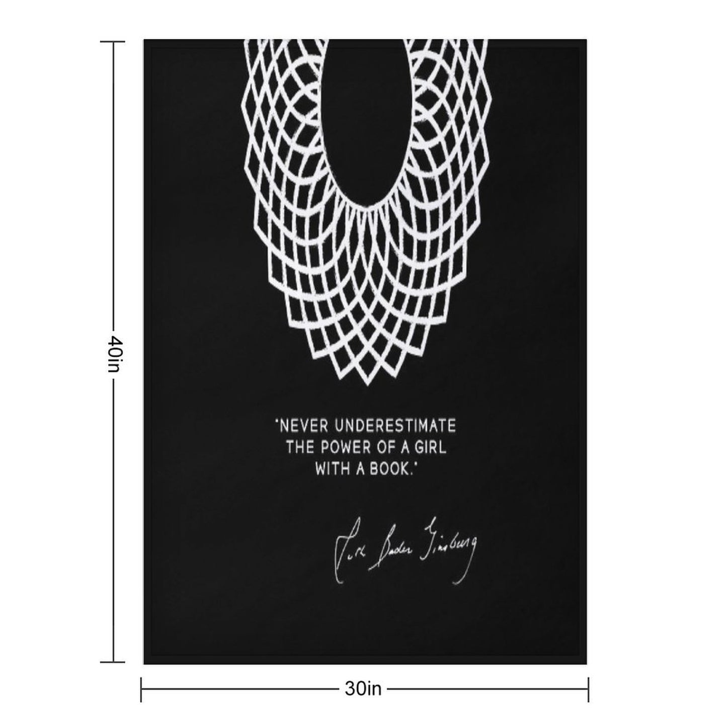 RBG Never Underestimate The Power of A Girl With A Book Throw Blanket