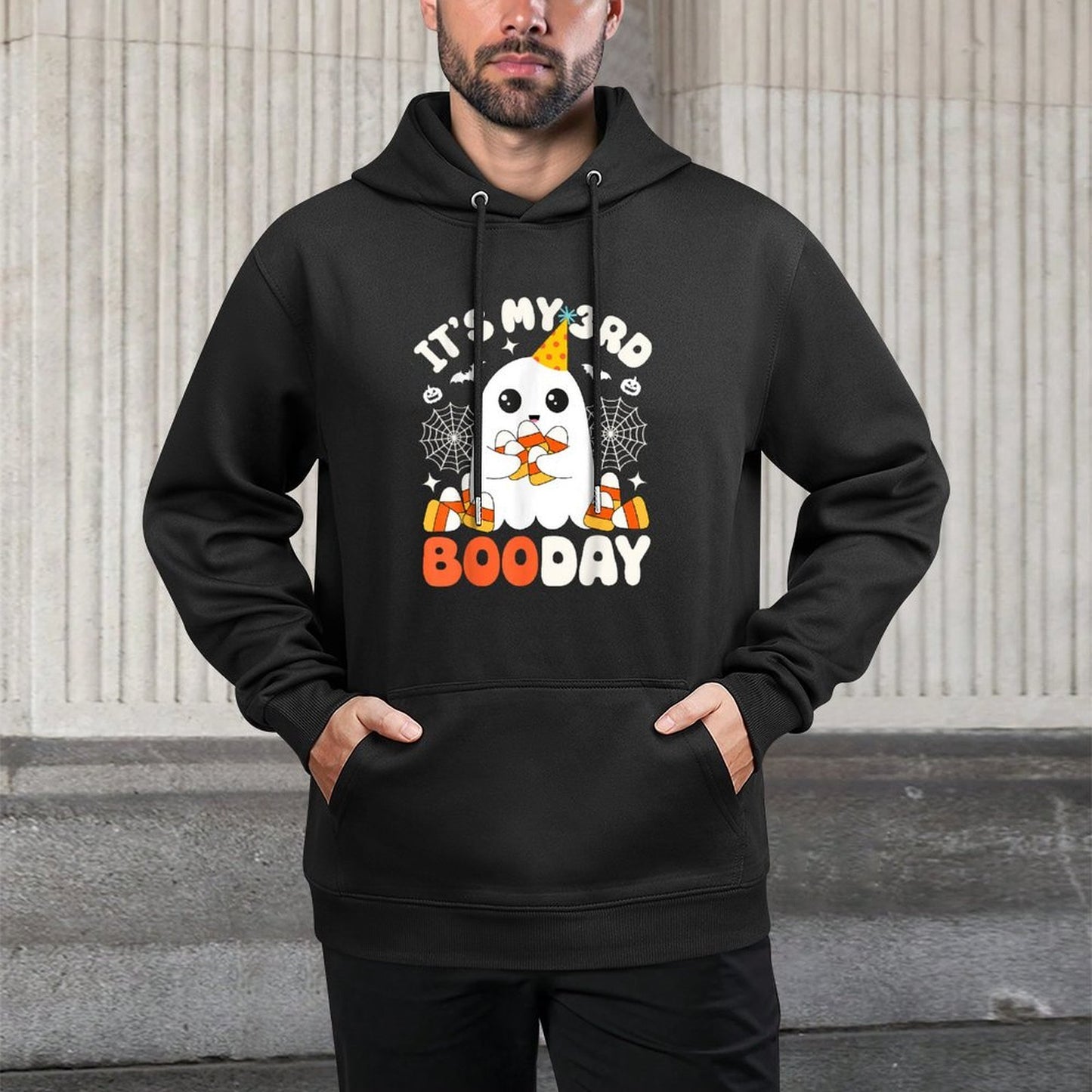 Its My 3rd Boo Day, Funny Halloween Ghost 3rd Birthday Boy Durable Construction Hoodie