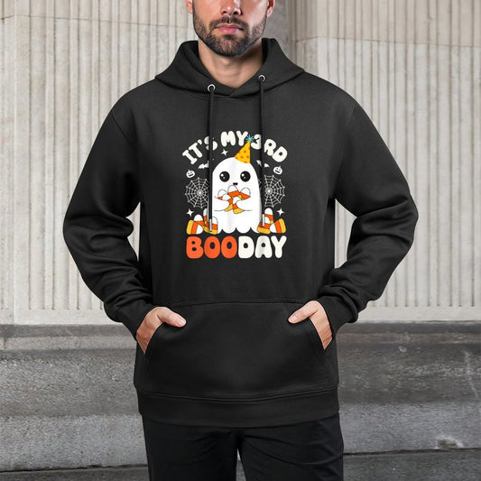 Its My 3rd Boo Day, Funny Halloween Ghost 3rd Birthday Boy Durable Construction Hoodie
