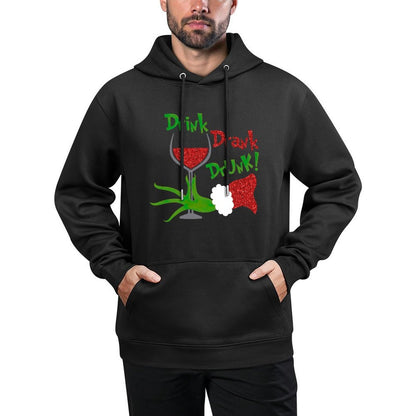 Funny Christmas Tee Drink Drank Drunk Xmas Holiday Wine All-Day Comfort Hoodie