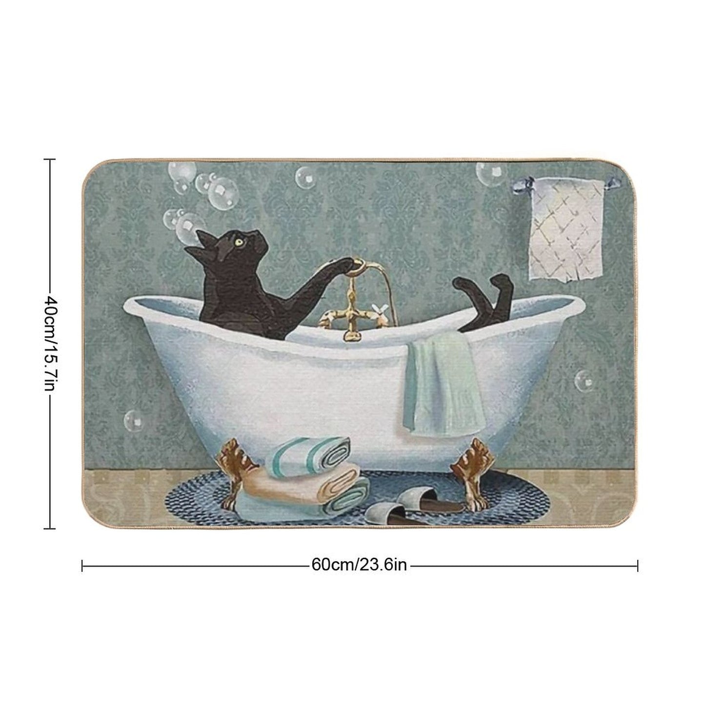 Black Cat Soap In Bathroom Bath Mat