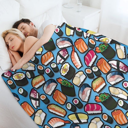 Blue Sushi Throw Blanket