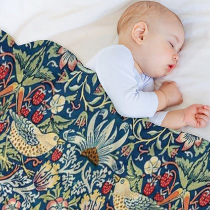 Strawberry Thief by William Morris Throw Blanket