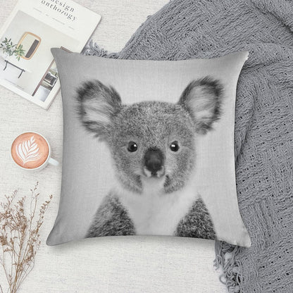 Baby Koala - Black & White Soft Gift Ready Throw Pillow