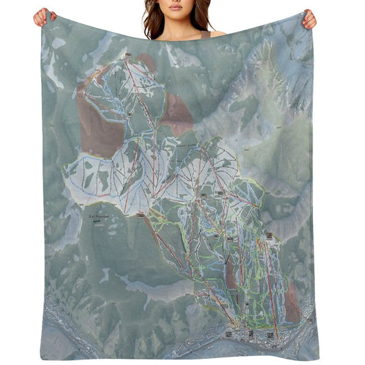 Vail Resort Trail Map Throw Blanket