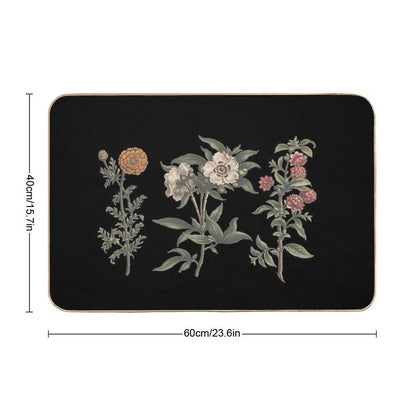 Vintage Flower Chart  Easy Maintenance Bath Mat